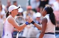 Iga Swiatek and Coco Gauff at the 2024 French Open.